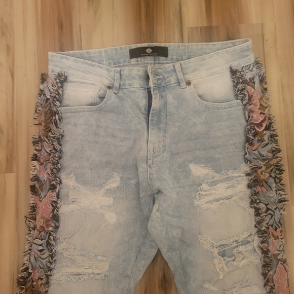 Stacked Jeans Floral Embroidery Size 32 - Picture 6 of 12